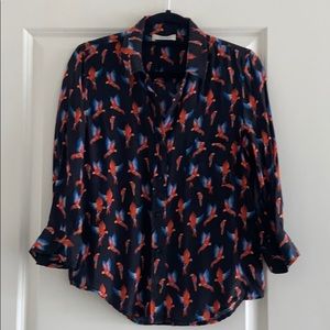 ANINE BING Silk parrot print Blouse